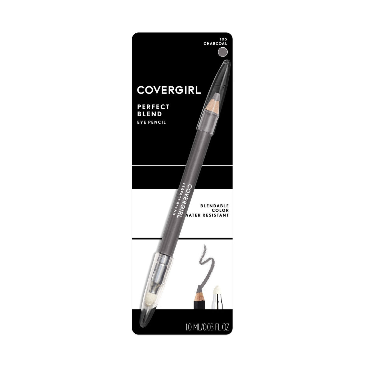 Cover Girl Perfect Blend Eye Pencil, Charcoal, Neutral Shade #105, 0.03 Oz
